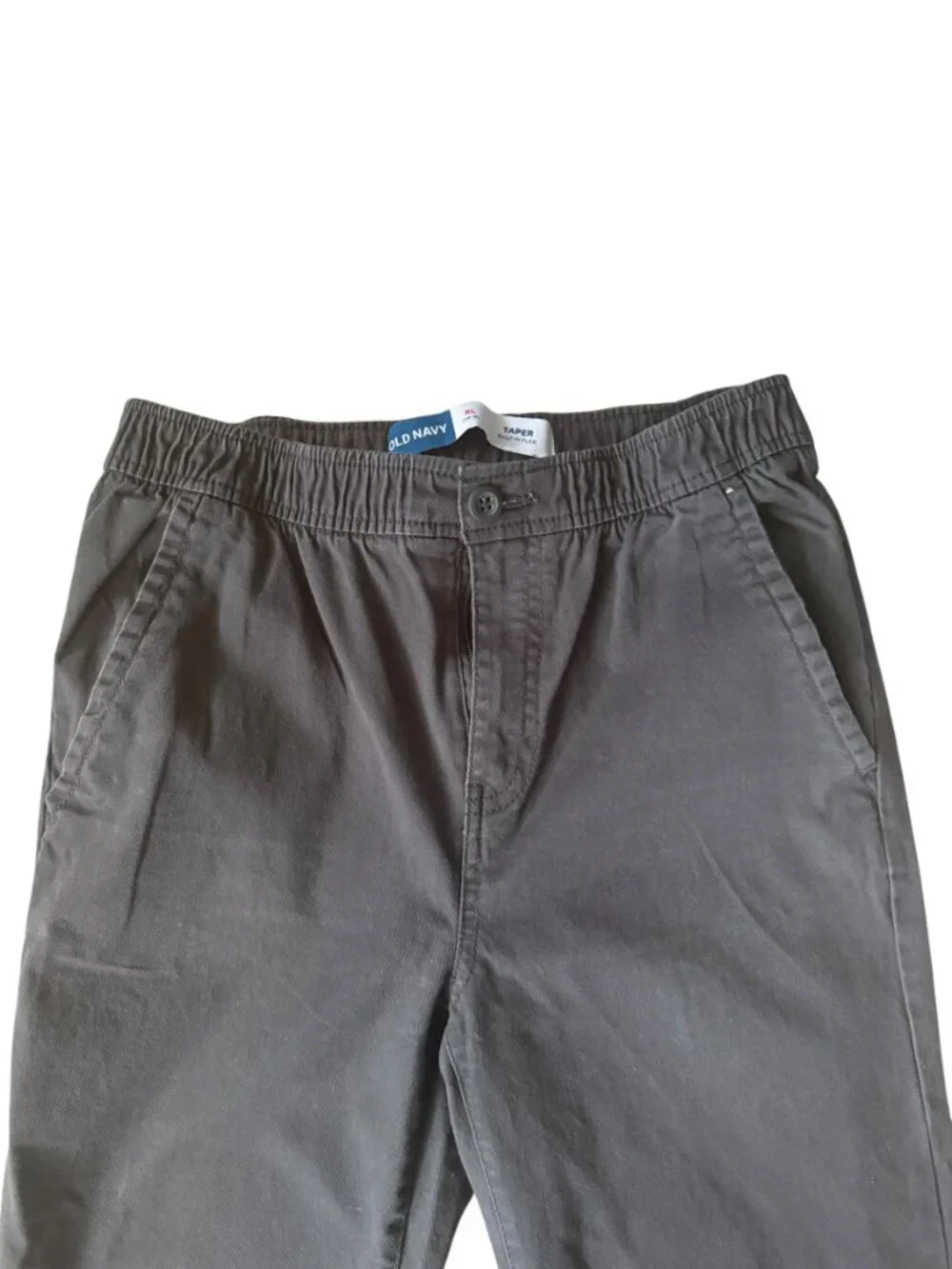 Old Navy taper built-in flex dark gray straight leg button zip jeans size XL